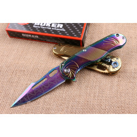 Boker F85 typhoon colorful Titanium coated folding knife UD404475